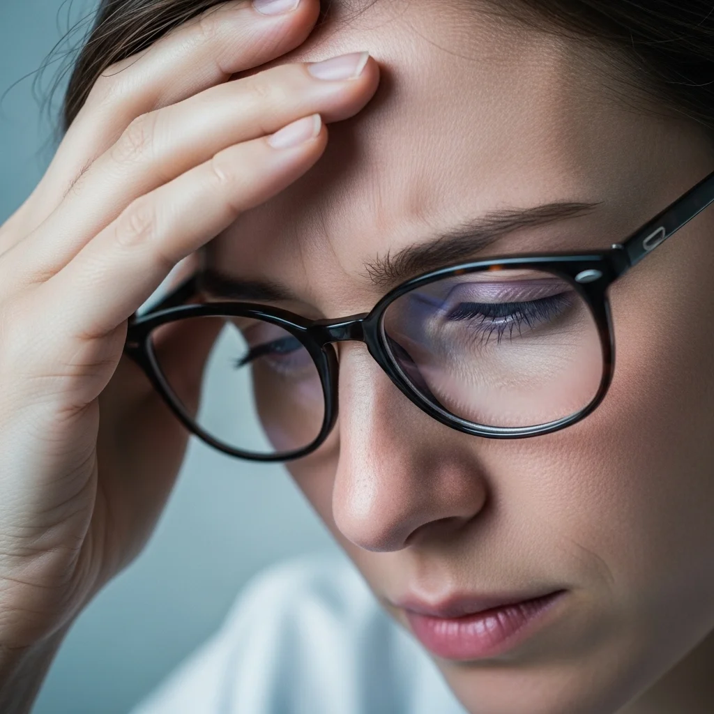 Wrong prescription glasses causing eye strain and headache